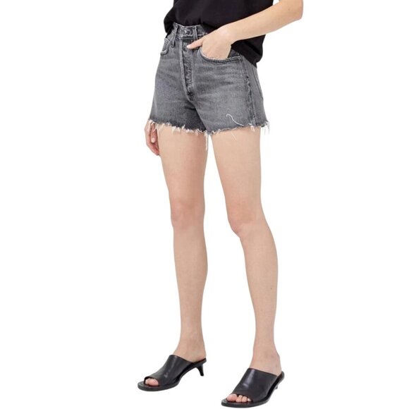 Agolde Dee High Rise Jean Denim Cut Off Shorts Size 25 In Moxy Wash Distressed - Picture 5 of 15